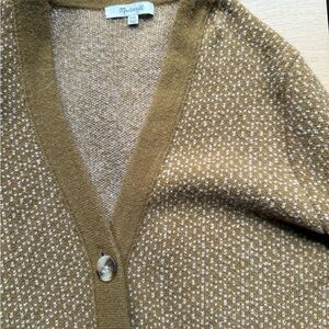 Madewell Brown Knit Cardigan with Button Closure